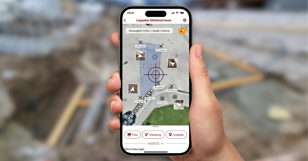 GPS-meting met app voor mobiele telefoon in civiele techniek